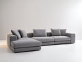 Canapé d'angle-Tissu-350x240x82 cm-Gris-Style contemporain