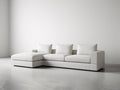 Canapé d'angle-Tissu-320x220x82 cm-Blanc-Style minimaliste