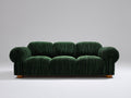 Canapé 3 places-velours-245x102x78 cm-Vert foncé-Style contemporain