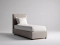 Lit simple - tissu - 210x104x108 cm - beige taupe - style minimaliste