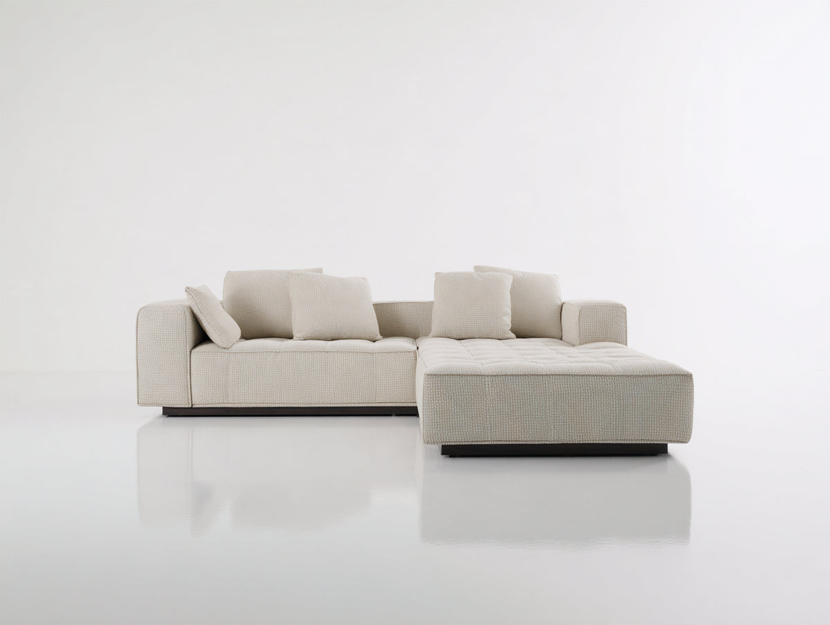 Canapé d'angle-Tissu-300x220x82 cm-Beige-Style contemporain