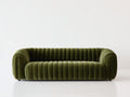 Canapé 3 places-velours-240x100x72 cm-Vert olive-Style contemporain