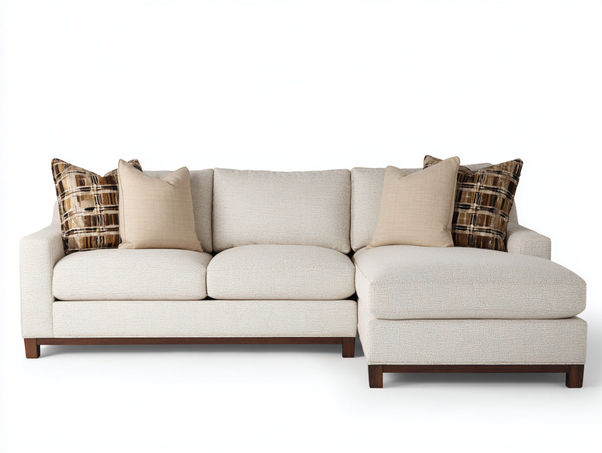 Canapé d'angle-Tissu-320x220x85 cm-Beige-Style contemporain