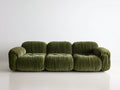 Canapé 3 places-velours-260x105x80 cm-Vert olive-Style moderne