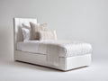 Lit simple - similicuir - 210x105x112 cm - blanc - style contemporain