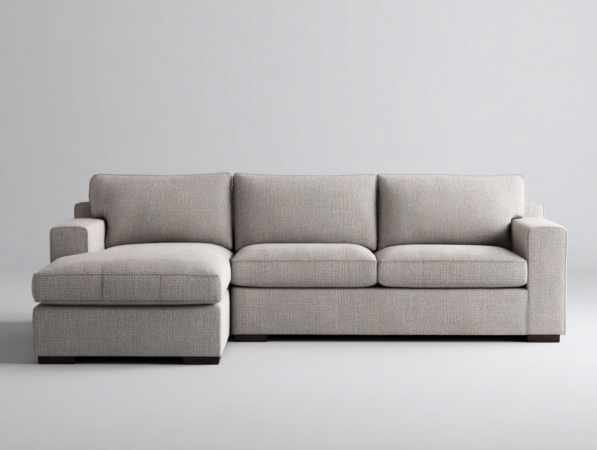 Canapé d'angle-Tissu-310x220x85 cm-Gris-Style contemporain