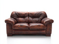 Canapé 2 places-Cuir-178x94x86 cm-Marron-Style vintage