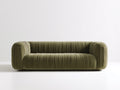 Canapé 3 places-velours-230x95x70 cm-Vert olive-Design contemporain