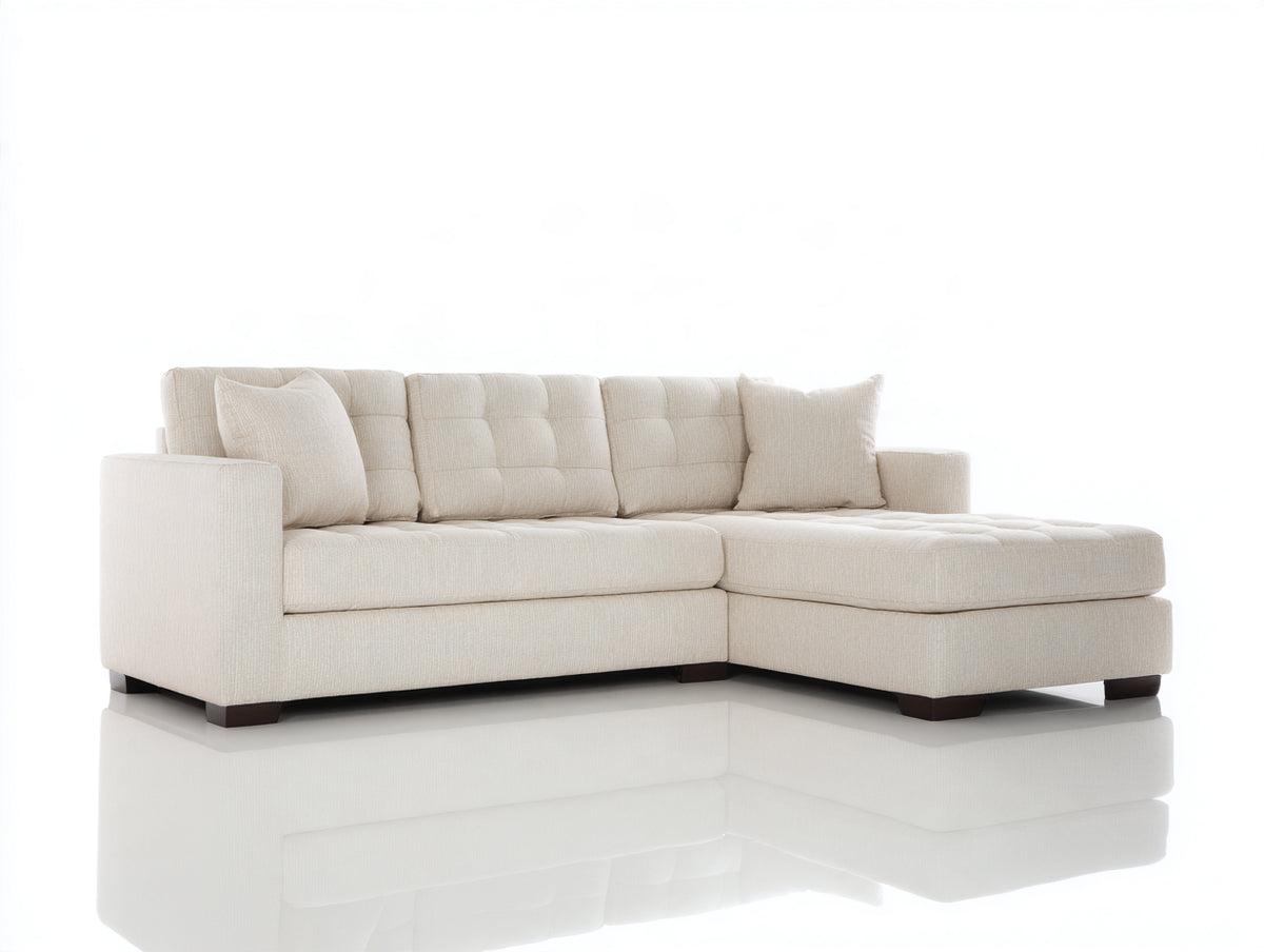 Canapé d'angle-Tissu-330x230x85 cm-Beige-Style contemporain