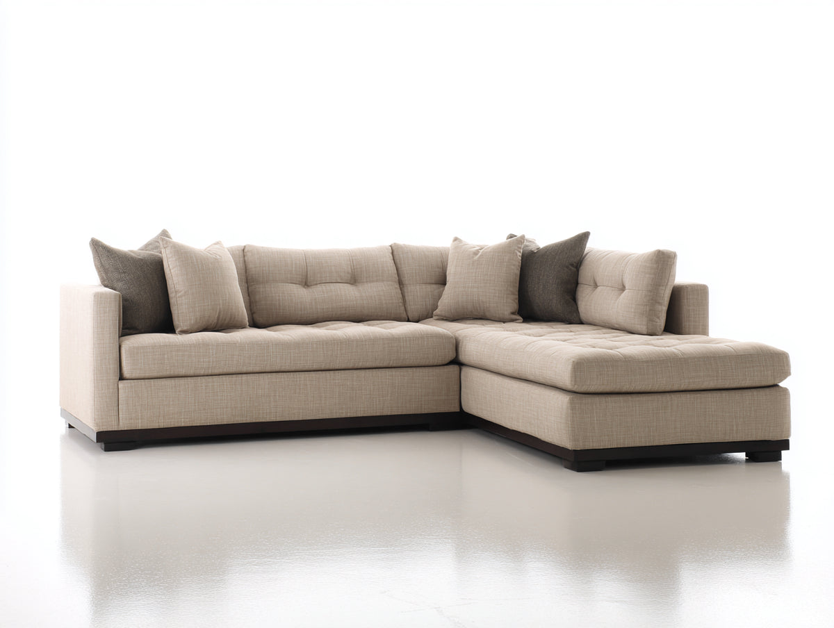 Canapé d'angle-Tissu-320x180x85 cm-Beige-Style contemporain