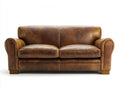 Canapé 2 places-Cuir-176x89x83 cm-Marron-Style rétro